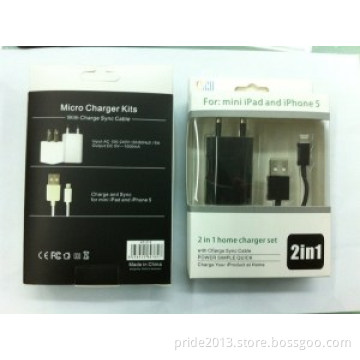 2 in 1 for iPhone 5 Travel Charger Set